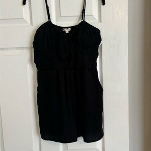 About A Girl Black Spaghetti Strap Romper